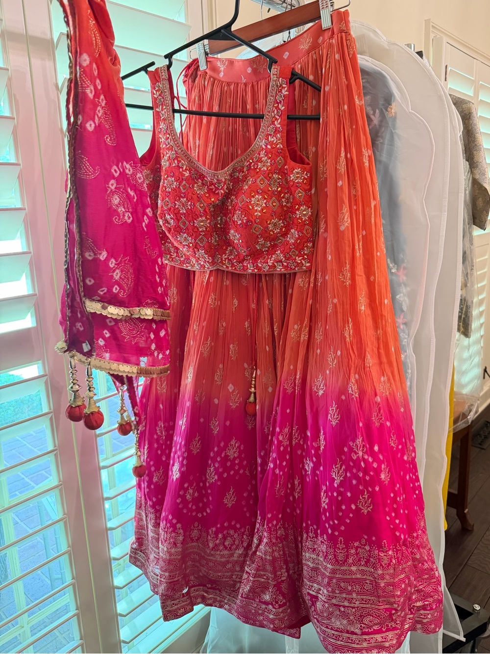 Vibrant Pink & Orange lehenga